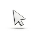 3D Rendered White Computer Mouse Cursor Arrow Icon On White Background Keywords: cursor, arrow, pointer, mouse, computer, icon, Royalty Free Stock Photo