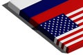 A 3D rendering of a merged USA-Russia flag. Royalty Free Stock Photo