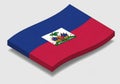 Three-dimensional representation of the Haitian flag, featuring Royalty Free Stock Photo