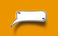 Three-dimensional Speech Bubble Quote With realistic Drop Shadow On Orange background