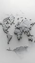 Three-Dimensional Textured World Map in Grayscale Royalty Free Stock Photo