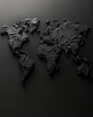 Three-Dimensional Textured World Map Royalty Free Stock Photo