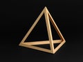 Three dimensional triangle on black Royalty Free Stock Photo