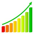 Three Dimensional Up Chart Flat Icon Royalty Free Stock Photo