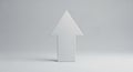 A three-dimensional, white arrow pointing upwards Royalty Free Stock Photo