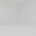 A3D wireframe grid forming a corner of a room with floor and walls rendering geometric Royalty Free Stock Photo