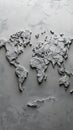 Three-Dimensional World Map on Gray Textured Surface Royalty Free Stock Photo