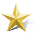 Nice illustration of a 3d look Gold star on white background. Royalty Free Stock Photo