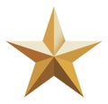 Nice illustration of a 3d look Gold star on white background. Royalty Free Stock Photo