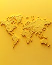 Three-Dimensional Yellow World Map Royalty Free Stock Photo