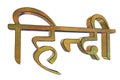 Three-dimentional Hindi inscription