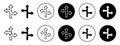 three direction sign Outline flat Icon
