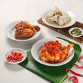 three dishes made from chicken seasoned with West Sumatra spices with various flavors