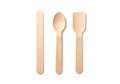 Three wooden utensils spoon stirrer and spatula on a Royalty Free Stock Photo