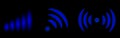 Three distinct icons representing different types of wireless signal indicators Royalty Free Stock Photo