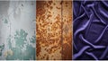 Corrosion displaying orange brown patterns. The third is a smooth Royalty Free Stock Photo