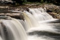 Three distinct waterfalls at High Falls of Cheat Royalty Free Stock Photo