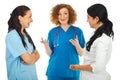 Three doctors women having conversation Royalty Free Stock Photo