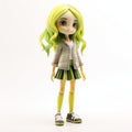 Anime Girl Figurine With Green Hair - Maquette Style