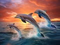 Three Dolphins Royalty Free Stock Photo