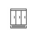 Three-door Fridge icon. Household equipment vector illustration