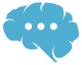 Three dots in brain icon. Neural science symbol