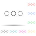 Three dots multi color set icon. Simple thin line, outline vector of web icons for ui and ux, website or mobile application Royalty Free Stock Photo