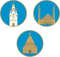 Three temples of different religions