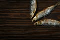 Three dried fish Royalty Free Stock Photo