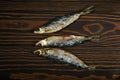 Three dried fish Royalty Free Stock Photo