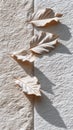 Three Dried Leaves on Textured Surface with Cast Shadows Royalty Free Stock Photo