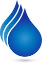 Three drops, water and wellness logo