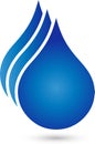 Three drops, water and wellness logo Royalty Free Stock Photo