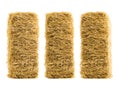 Three dry haystack isolated Royalty Free Stock Photo