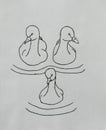 Three Ducks coloring book