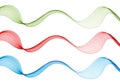 Three dynamic abstract color lines symbolizing information flow or technological data stream. Eps 10 Royalty Free Stock Photo