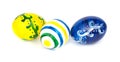 Three Easteg eggs, isolated Royalty Free Stock Photo