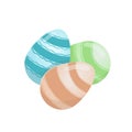 Three easter color eggs