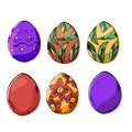 Three Easter eggs in dark and light colors Royalty Free Stock Photo