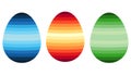 Three Easter eggs in dark and light colors Royalty Free Stock Photo