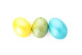Three Easter eggs isolated on white background Royalty Free Stock Photo