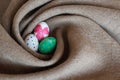 Three Easter eggs in a nest Royalty Free Stock Photo