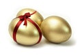 Three Easter Gold eggs Royalty Free Stock Photo