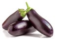 Three eggplant isolated on white background macro Royalty Free Stock Photo