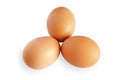 Three eggs isolated Royalty Free Stock Photo