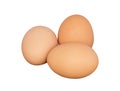 Three eggs isoleted on white background Royalty Free Stock Photo