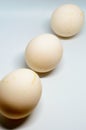 Three eggs over a white background. Royalty Free Stock Photo