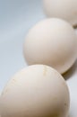 Three eggs over a white background. Royalty Free Stock Photo