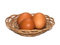 Three eggs in the palte over white, isolated Royalty Free Stock Photo