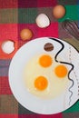 Three eggs in the plate Royalty Free Stock Photo